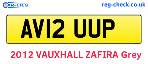 AV12UUP are the vehicle registration plates.