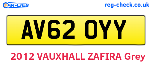 AV62OYY are the vehicle registration plates.