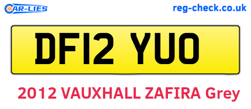 DF12YUO are the vehicle registration plates.