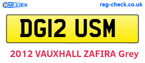 DG12USM are the vehicle registration plates.