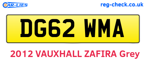 DG62WMA are the vehicle registration plates.