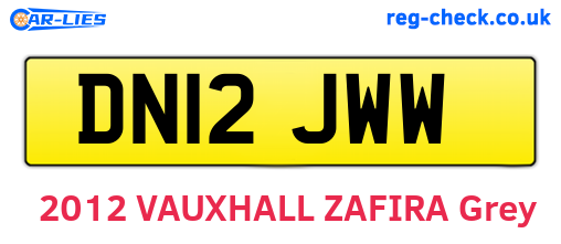 DN12JWW are the vehicle registration plates.