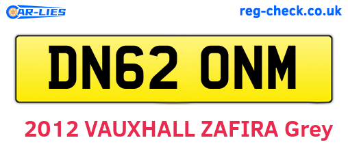 DN62ONM are the vehicle registration plates.