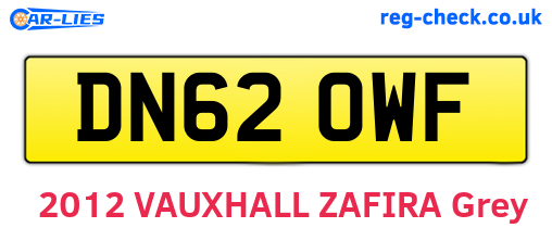 DN62OWF are the vehicle registration plates.