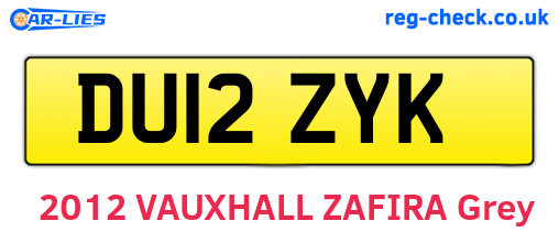 DU12ZYK are the vehicle registration plates.