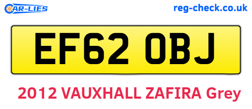 EF62OBJ are the vehicle registration plates.