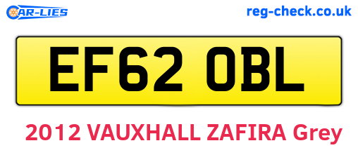 EF62OBL are the vehicle registration plates.