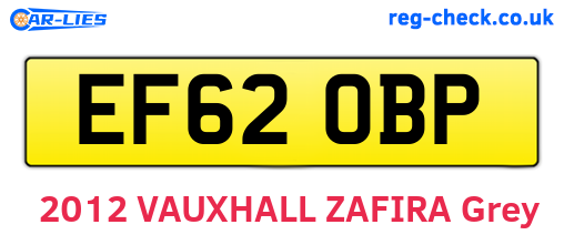 EF62OBP are the vehicle registration plates.