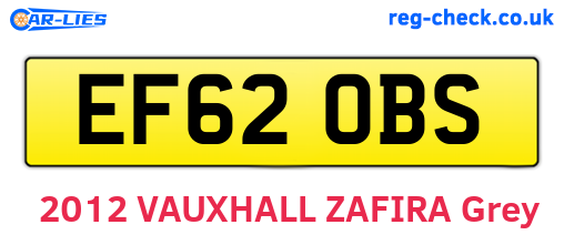 EF62OBS are the vehicle registration plates.
