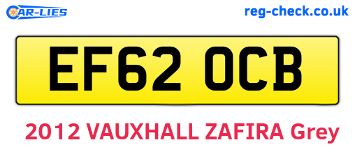EF62OCB are the vehicle registration plates.
