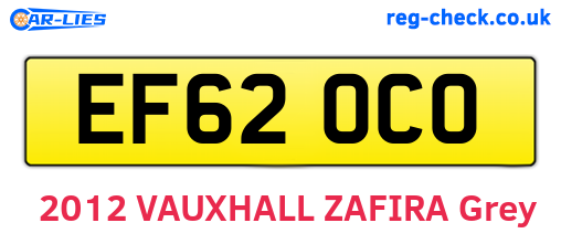 EF62OCO are the vehicle registration plates.