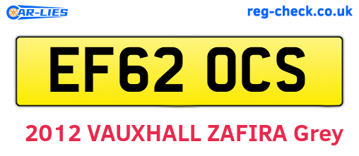 EF62OCS are the vehicle registration plates.