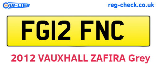 FG12FNC are the vehicle registration plates.