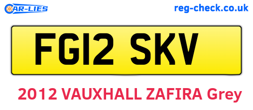 FG12SKV are the vehicle registration plates.