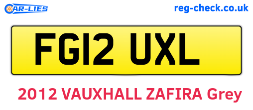 FG12UXL are the vehicle registration plates.