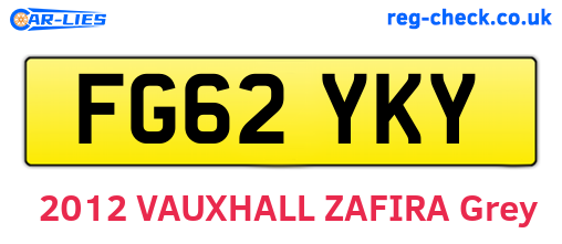FG62YKY are the vehicle registration plates.