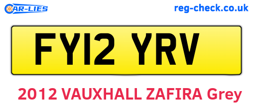 FY12YRV are the vehicle registration plates.
