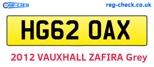 HG62OAX are the vehicle registration plates.