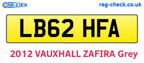 LB62HFA are the vehicle registration plates.