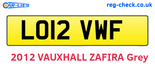 LO12VWF are the vehicle registration plates.