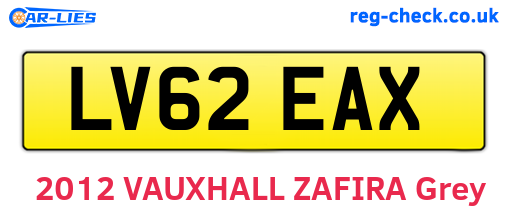 LV62EAX are the vehicle registration plates.