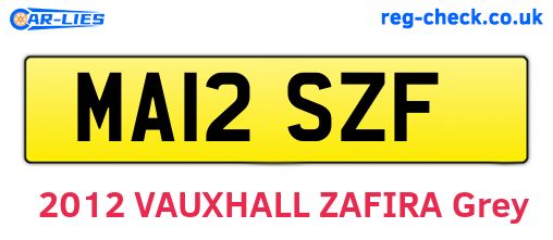 MA12SZF are the vehicle registration plates.