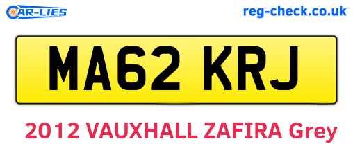 MA62KRJ are the vehicle registration plates.