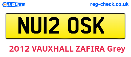 NU12OSK are the vehicle registration plates.