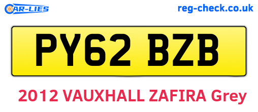 PY62BZB are the vehicle registration plates.