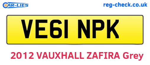 VE61NPK are the vehicle registration plates.