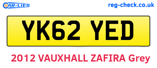 YK62YED are the vehicle registration plates.