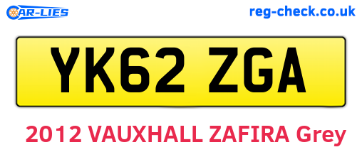 YK62ZGA are the vehicle registration plates.