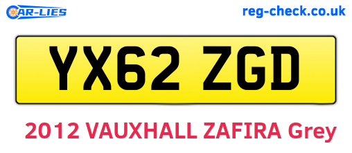 YX62ZGD are the vehicle registration plates.