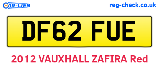 DF62FUE are the vehicle registration plates.