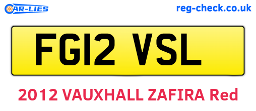 FG12VSL are the vehicle registration plates.