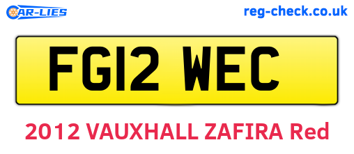 FG12WEC are the vehicle registration plates.