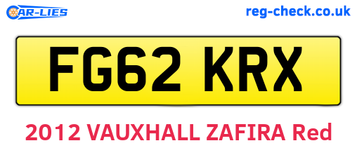 FG62KRX are the vehicle registration plates.