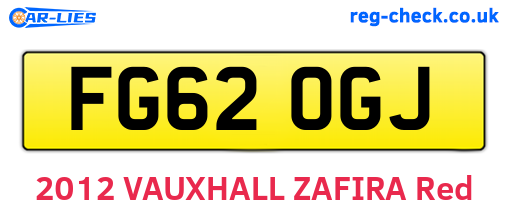 FG62OGJ are the vehicle registration plates.