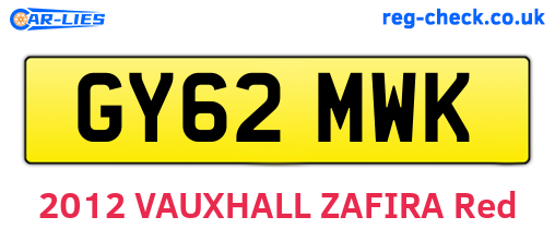 GY62MWK are the vehicle registration plates.