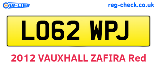 LO62WPJ are the vehicle registration plates.