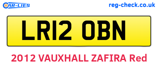 LR12OBN are the vehicle registration plates.