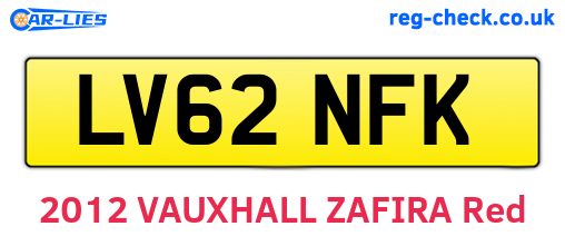 LV62NFK are the vehicle registration plates.