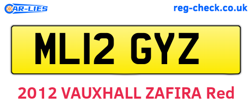 ML12GYZ are the vehicle registration plates.