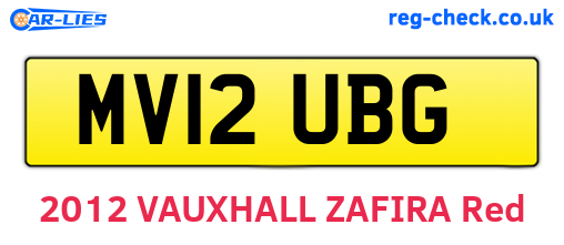 MV12UBG are the vehicle registration plates.
