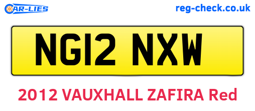 NG12NXW are the vehicle registration plates.