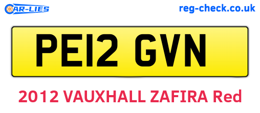PE12GVN are the vehicle registration plates.