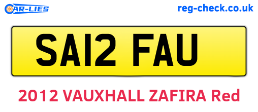 SA12FAU are the vehicle registration plates.