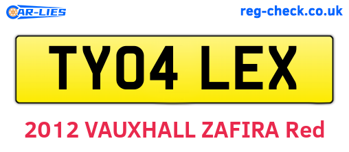 TY04LEX are the vehicle registration plates.