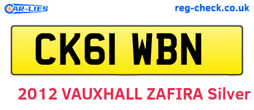 CK61WBN are the vehicle registration plates.