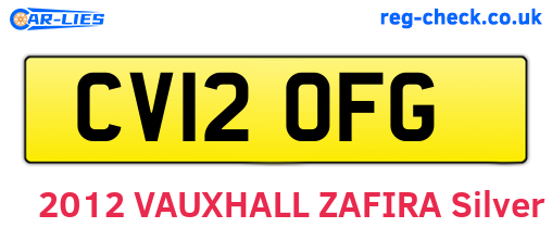 CV12OFG are the vehicle registration plates.